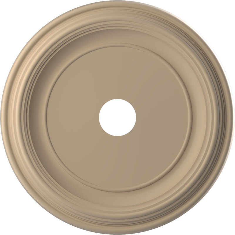Traditional Traditional Thermoformed PVC Ceiling Medallion, UltraCover Satin Smokey Beige, 22" H x 22" W x 1.5" D