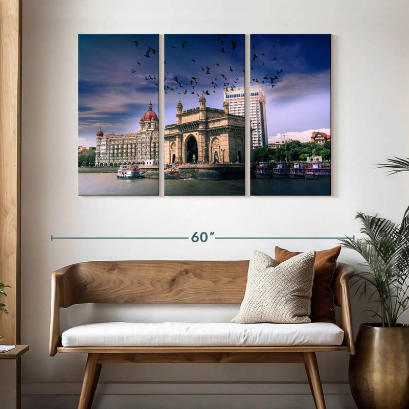 Senne Birds Over Gateway Of India, 32" H x 50" W