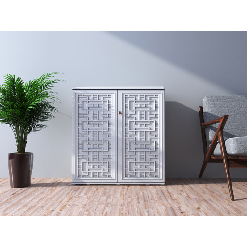 Storage Cabinet with Doors and Shelves, 60 Gallon Indoor & Outdoor Deck Box, White