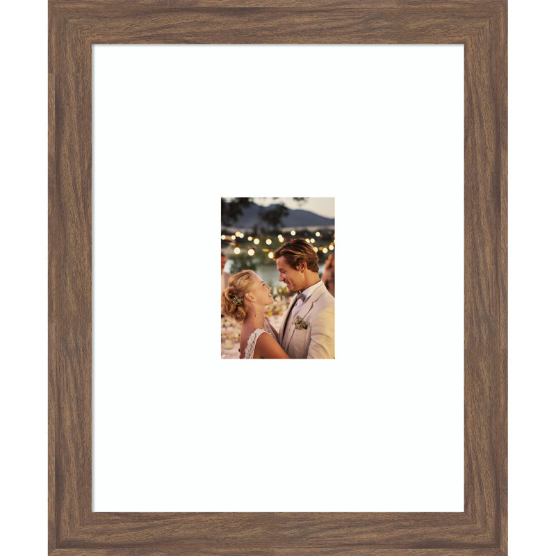 Cadre photo étroit brun moyen pia, 16 x 20 emmêlés à 5 x 7