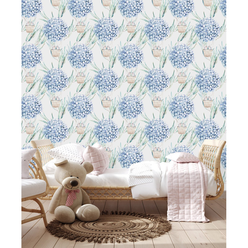 Papier peint floral, L 124,8 po x l 25 po