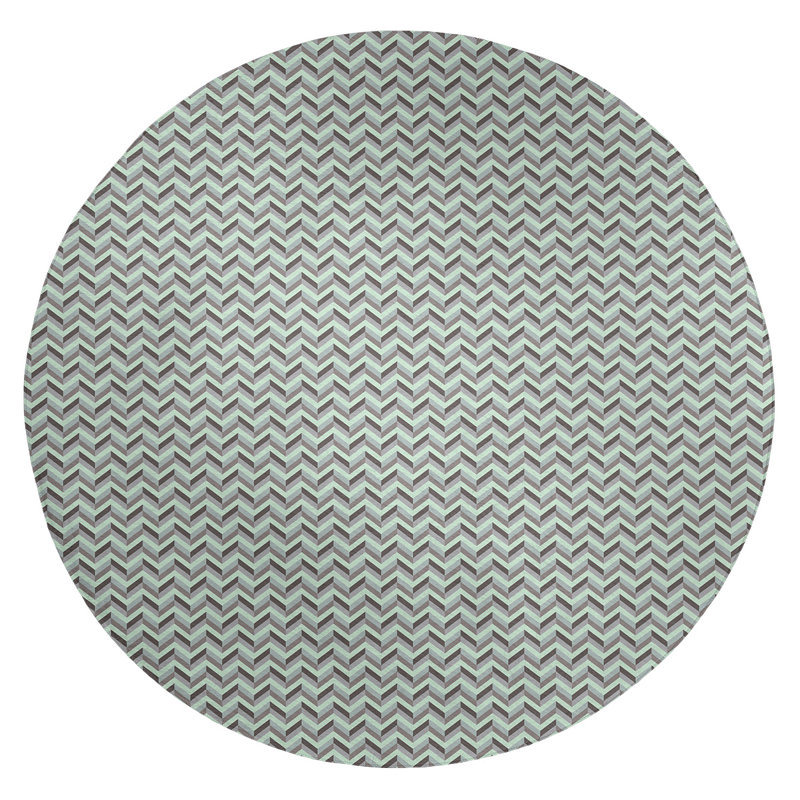 Chenille Chevron Indoor Rug, Round 5'