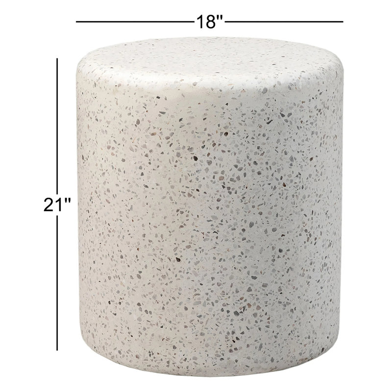 Adriti Terrazo Outdoor Side Table, 21" H x 18" L x 18" W
