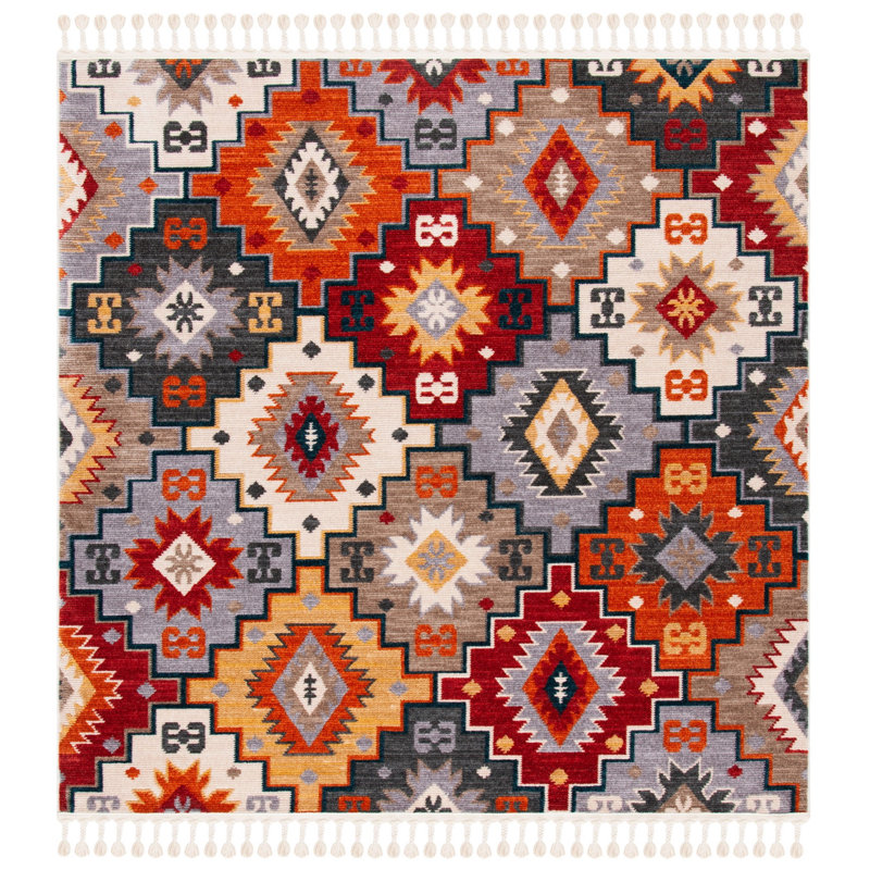 Yohan Performance Geometric Rug, Square 6'3"