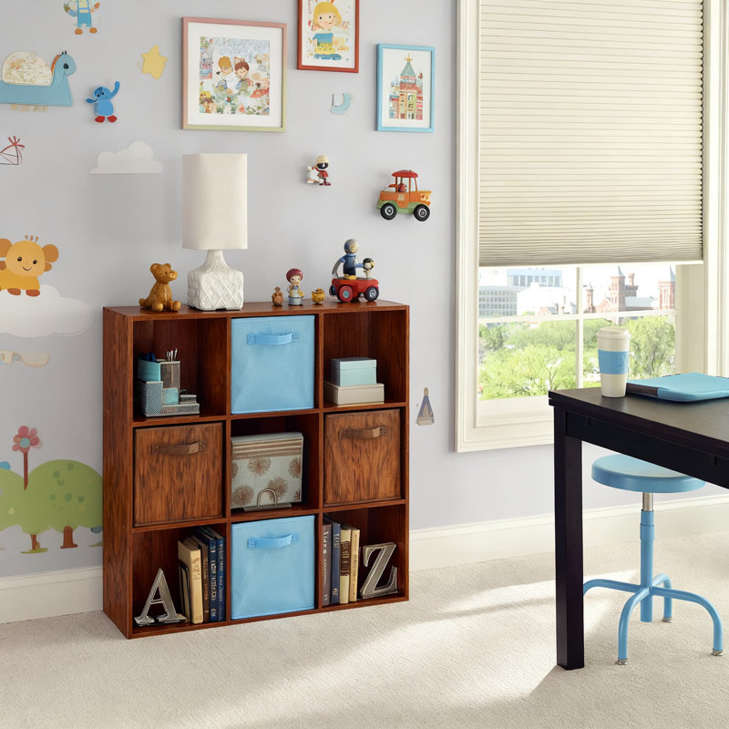 Étagère de rangement à 9 cubes avec tablettes réglables, bibliothèque robuste pour l'organisation de bureau à domicile, Brun
