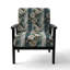 Blanc à motif floral rayé élégant - Fauteuil rembourré moderne et contemporain