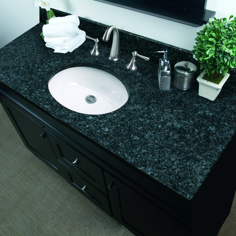 Plateau de meuble-lavabo simple 49 po avec lavabo, Centres de 8 po, Perle bleue