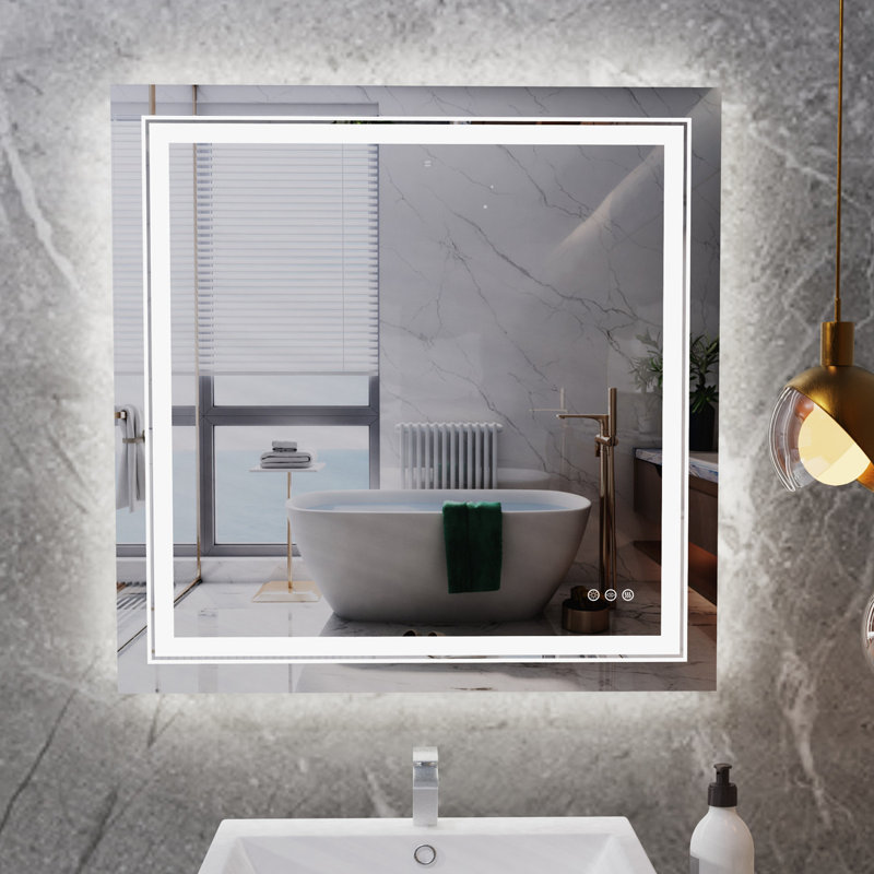 Miroir carré de salle de bain anti-buée