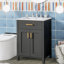 Ensemble de meuble-lavabo 24 po avec lavabo en céramique, meuble-lavabo peu encombrant - l 24 po x P 18 po x H 34 po, 2 portes à fermeture en douceur