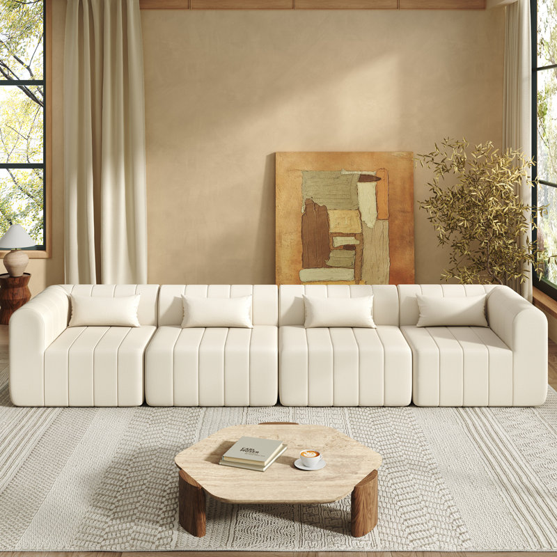 Canapé modulaire 145,5 pouces, Beige
