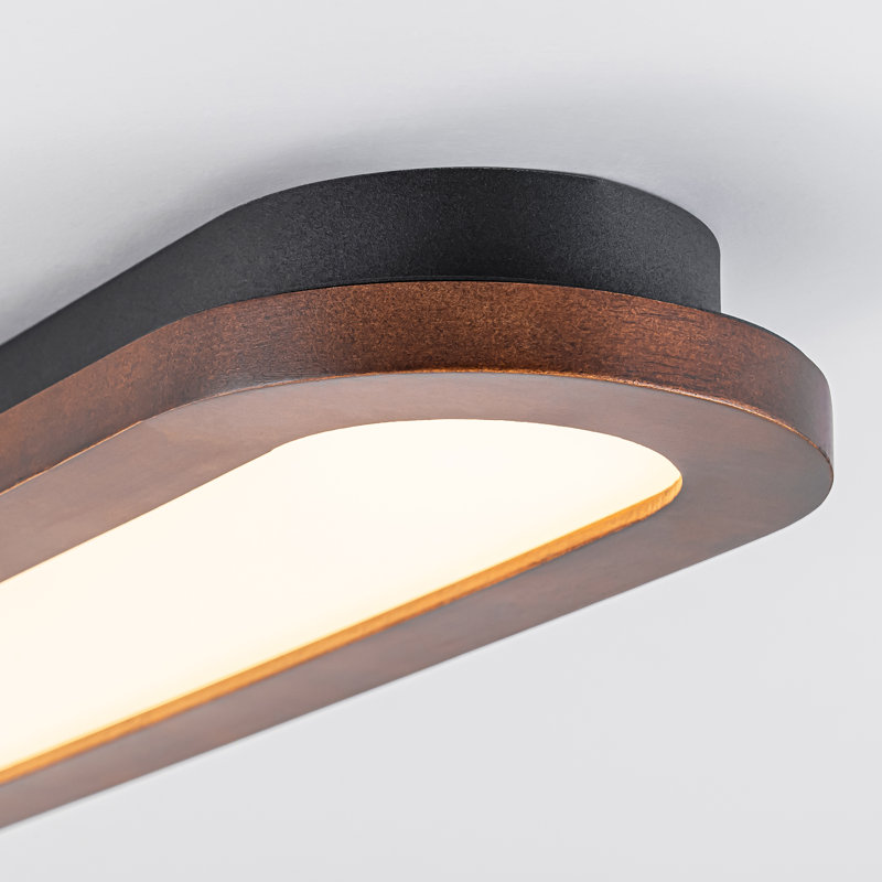 Plafonnier encastré linéaire en bois 1 lumière DEL 32 W Farmhouse