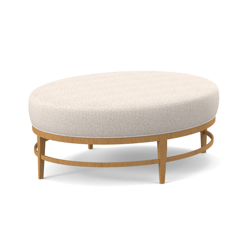 Elliptic Oval Ottoman, Amber, Venice Navy 100% Polyester