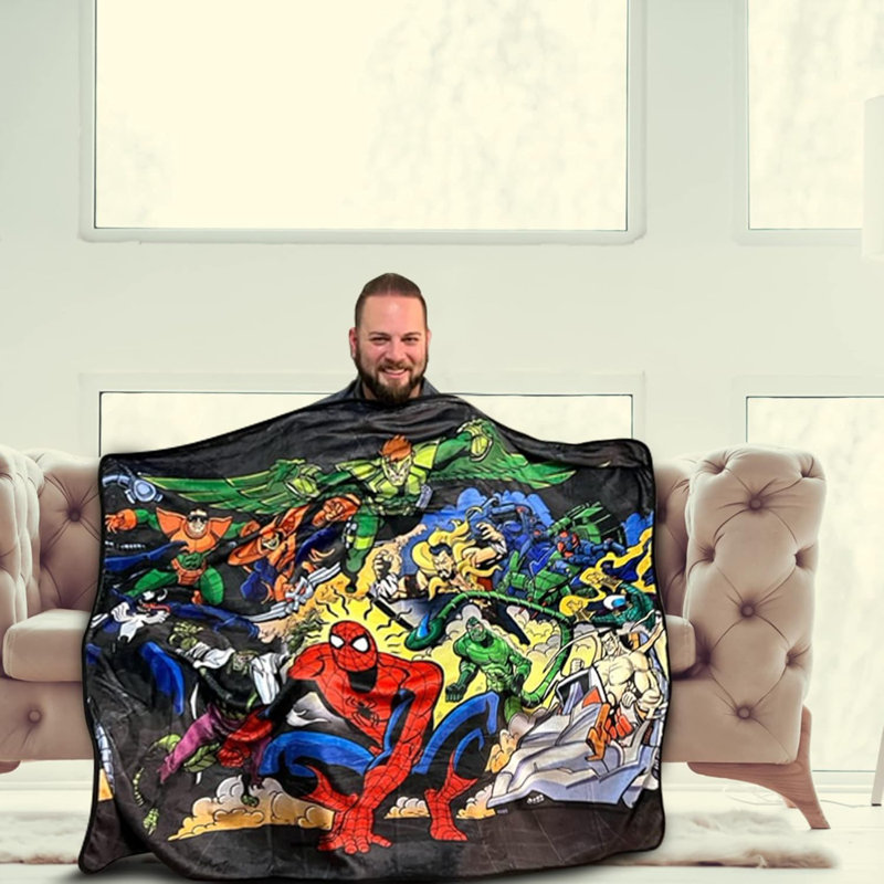 Jeté en molleton très doux Bazillion Dreams Marvel Spiderman And Villains Legends Super Hero