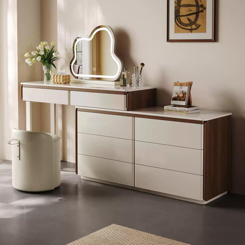 Coiffeuse de chambre à coucher de style crème