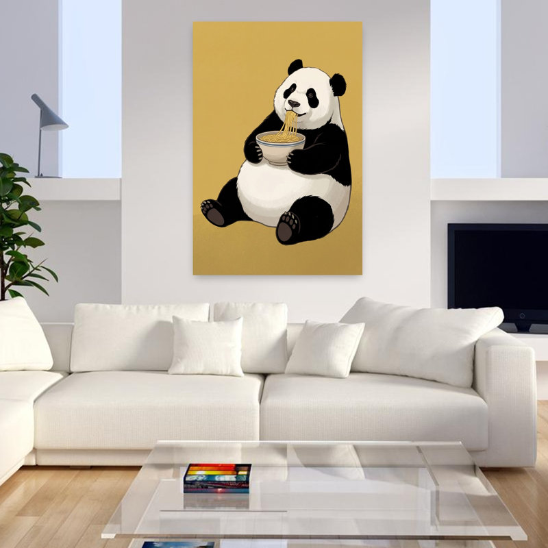 Art mural forêt de panda, H 48 po x l 32 po