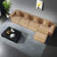 Modulaires spacieux en velours, conception moderne sans assemblage requis, parfait pour les réceptions en famille