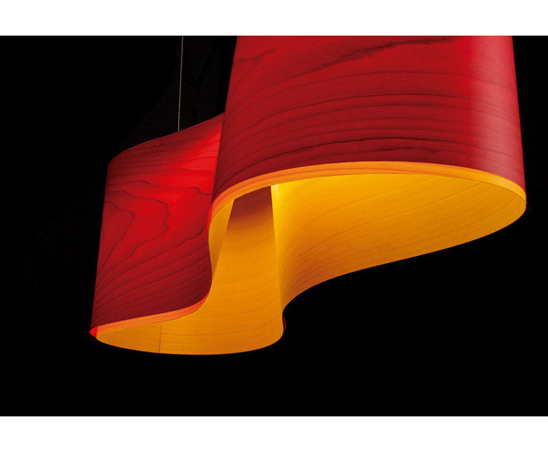New Wave Pendant, E26, Red/Yellow