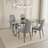 Set Of 4 Modern Pu Leather Dining Chairs With Black Metal Legs And Upholstery-533753799