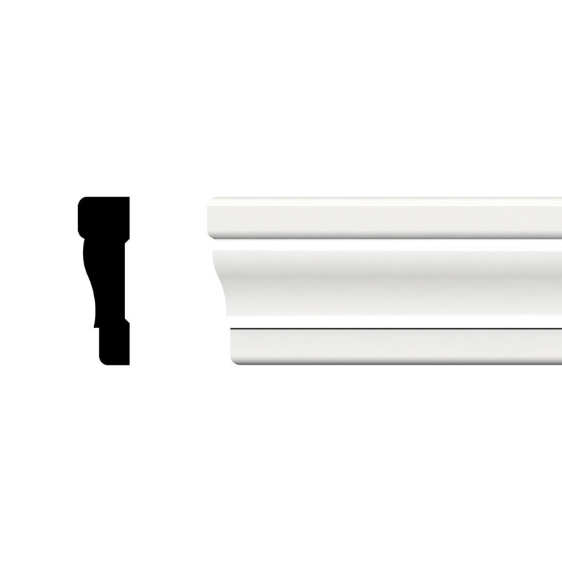 White PVC Colonial Casing Moulding 2-1/4" x 96"