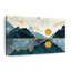 Paysage de montagne abstrait bleu sur toile-910102032