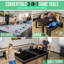 Table de ping-pong et de table de billard avec 2 bancs GoSports 7 pi 3 en 1, chêne foncé-114219511