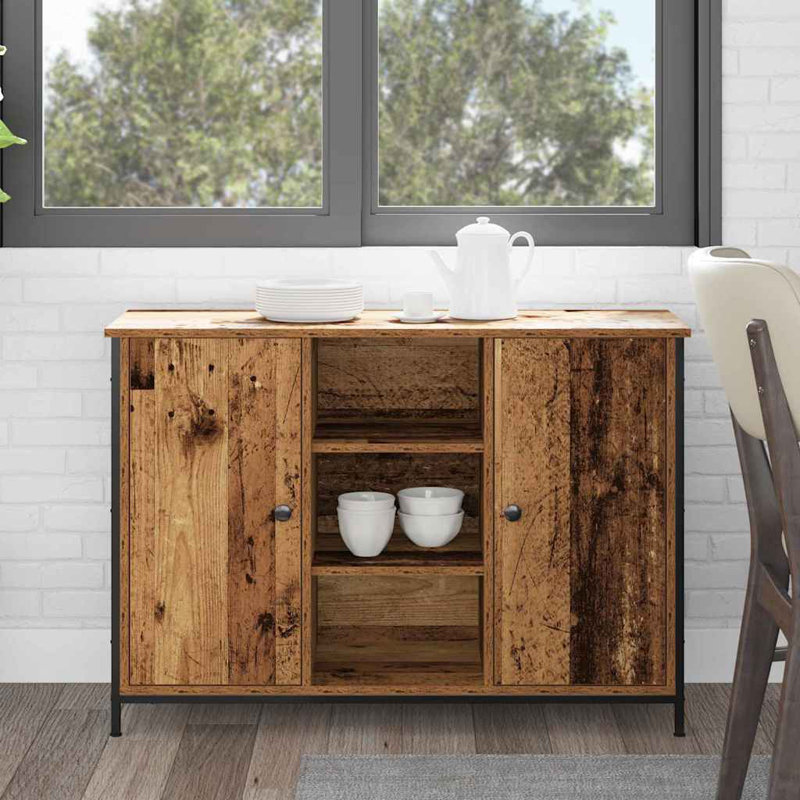 Sideboard 100X35x70 Cm Engineered Wood And Steel, Brown