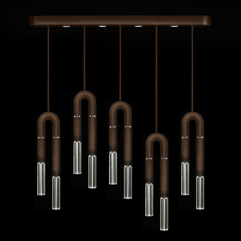 Luminaire suspendu linéaire 51,5 po Antonia, Bronze / nickel