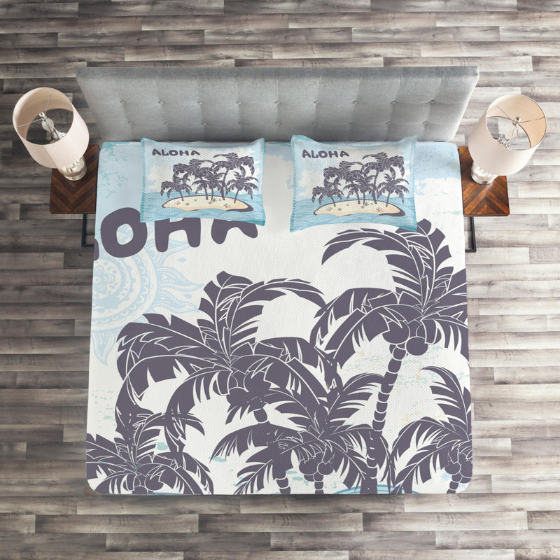 Island Coastal Coverlet, King Bedspread + 2 Shams