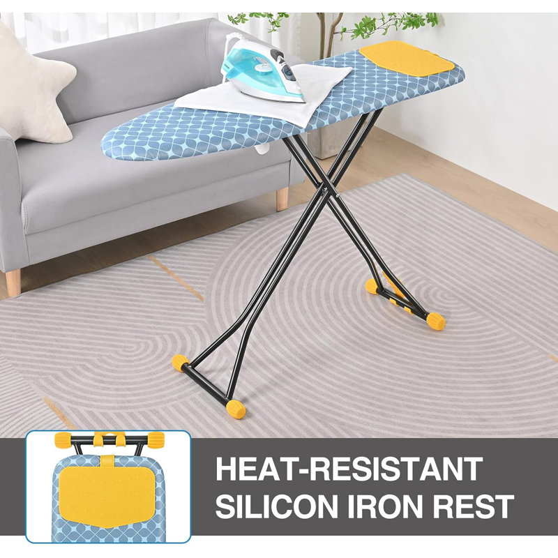 Metal Freestanding Adjustable Height Ironing Board,Iron Board with Ironing Mat