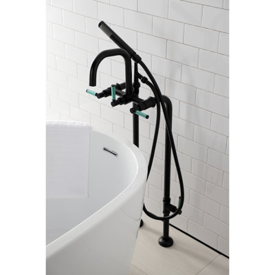 Kingston Brass Concord Freestanding Tub Faucet with Supply Line and Stop Valve