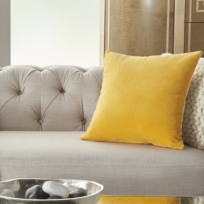 Velvet Reversible Throw Pillow, 16" x 16", Taupe, Square