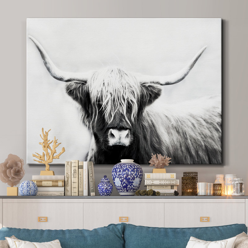 " Highland Longhorn " Painting Print, 18" H x 27" W x 1" D