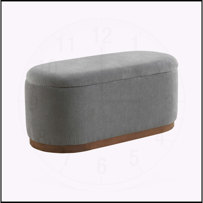 Versatile Storage Bench with Stylish Corduroy Upholstery for  Enhancement, Grey