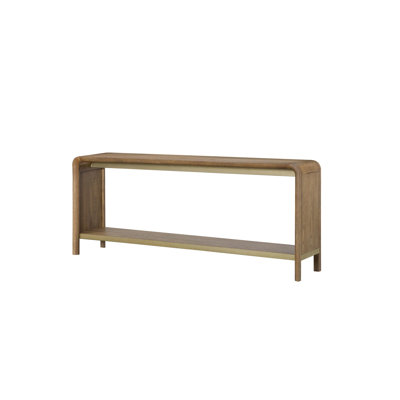Waterfall Console Table In Latte, Veneer, Metal Accents, Soft Modern Artistic Design, Solid Wood + , 72 Depth, 15 Width, 30 Height, 73 Lb Weight Latte Color, Fashion 72" D X 15" W 30" H,