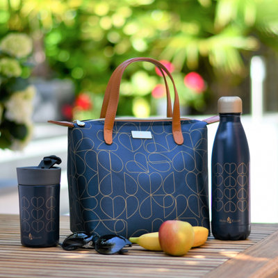 Navy Brokenhearted Luxury Picnic Tote Bag