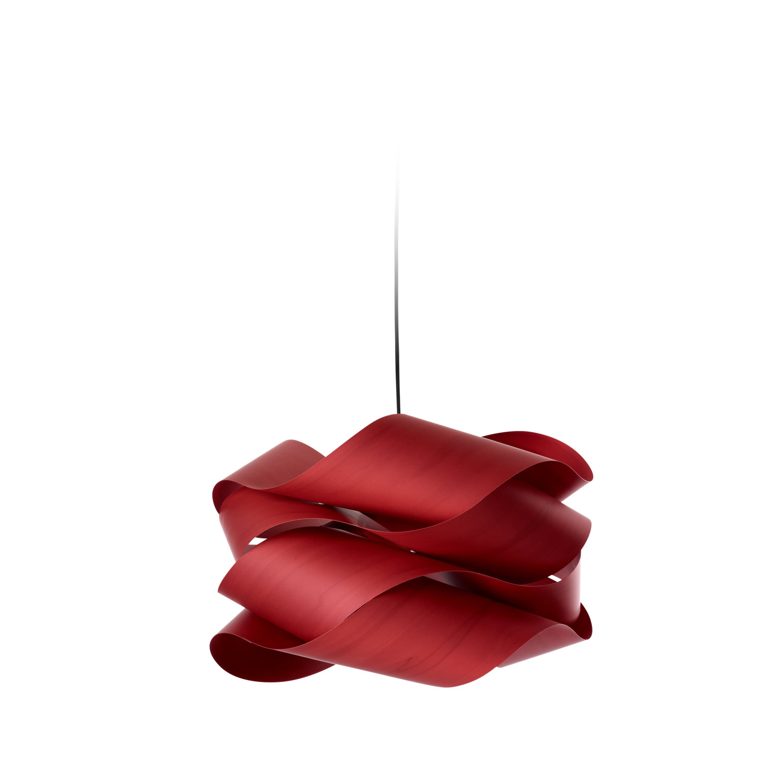 Single Light Dimmable Pendant, Red, Matte Black, 15.7" H x 27.1" W x 27.1" D