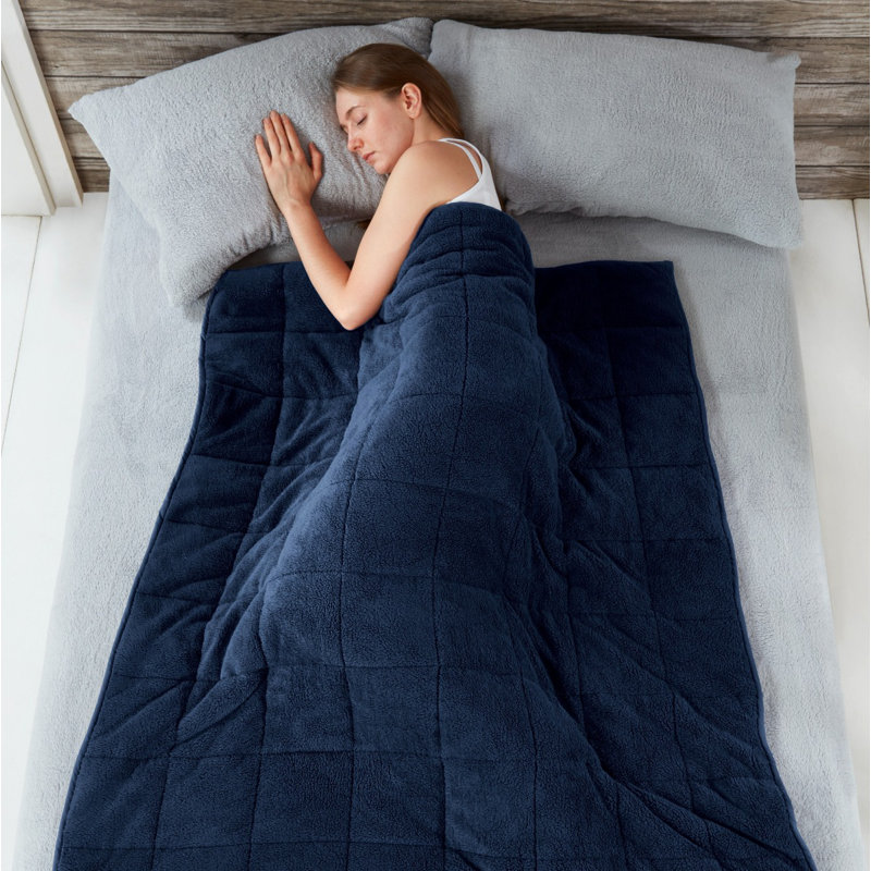 Daniela Plain Weave / Muslin Throw Blanket, Navy, W120 x L150cm