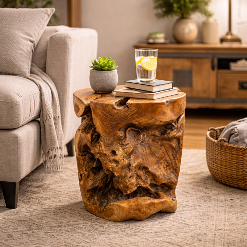 Burruss Solid Wood Accent Stool