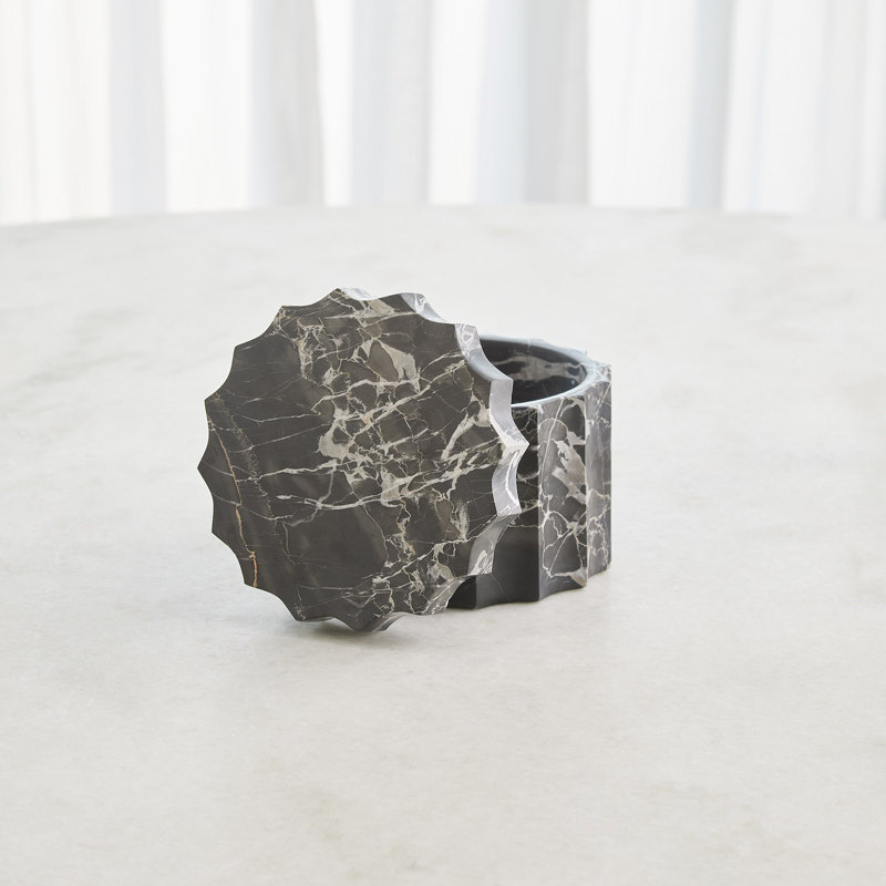 Marble Jar, 4.5" H x 6" W x 6" D