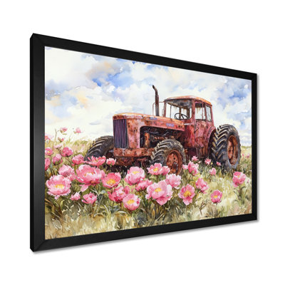 Fleurs sauvages de l'été par le vieux tracteur de Djuanna II - Art mural grand fleurs sauvages