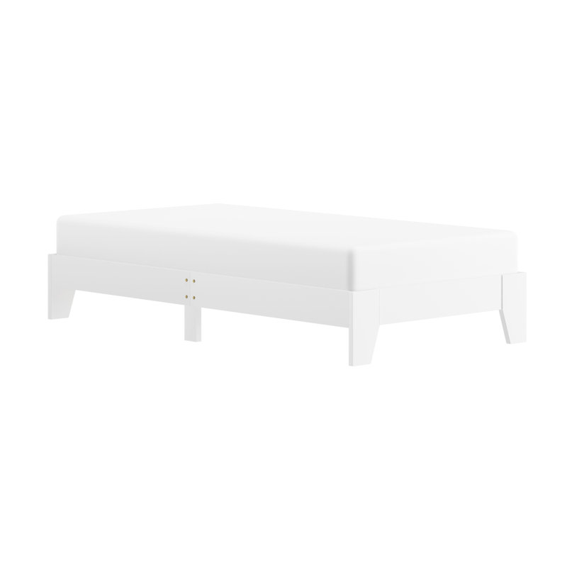 Heiss Open-Frame Bed, White, Twin