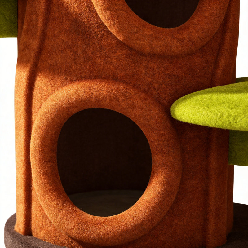 Structure d'escalade simple et créative pour chat, Brun / rose / vert