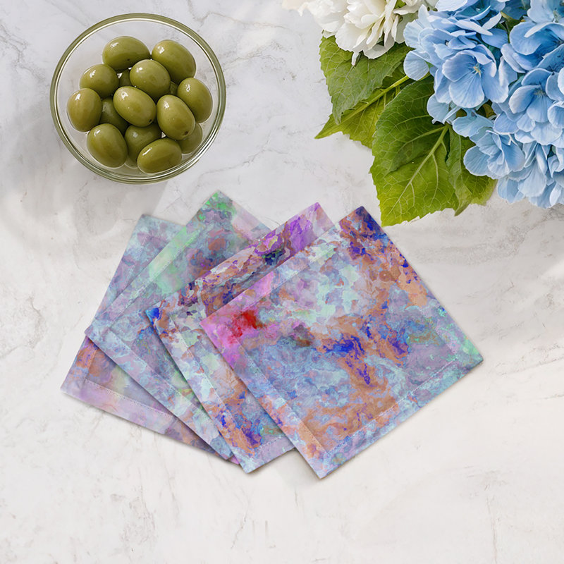 Impressionism Cotton Sateen Cocktail Napkins, Passiflora