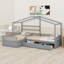 Lit plateforme House avec trois tiroirs de rangement-1366544902