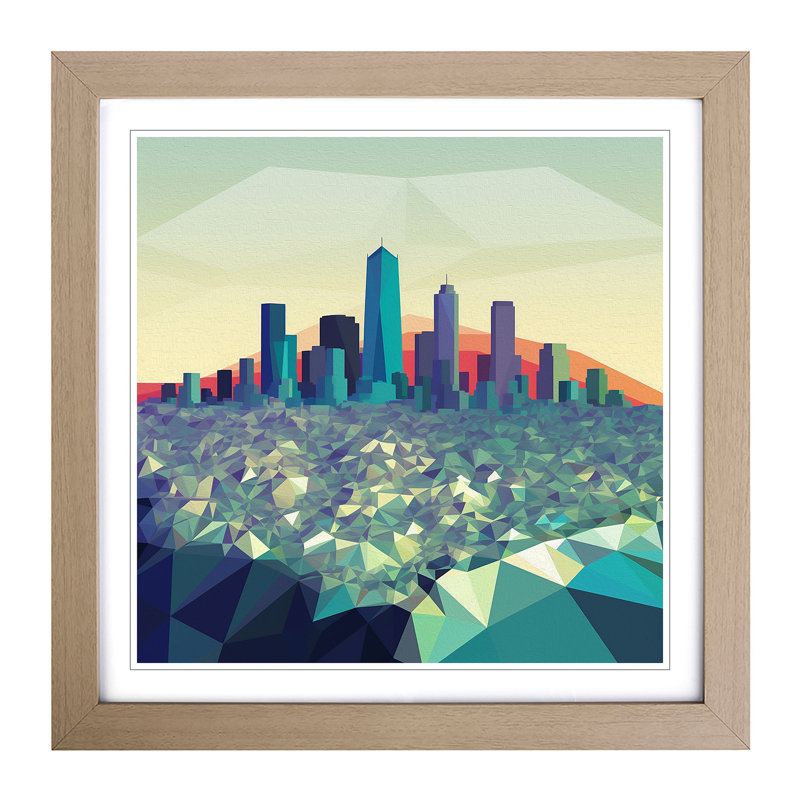 City of Los Angeles Polygon - Framed Print, Oak