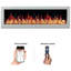 Foyer électrique intelligent 68 po ZEF68X Latitude Liedeer Homes | Cadre blanc ultra-mince fixé au mur et encastré | HD multi-flammes, bûches respirantes avec pierres de glace concassée, contrôle de l'application
