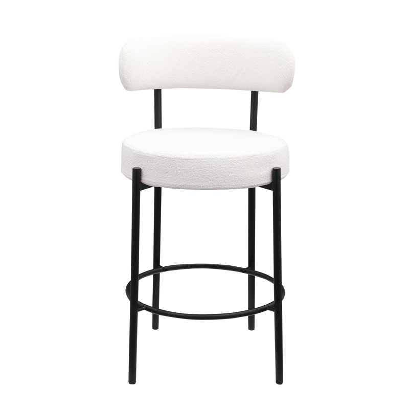 Tabourets de bar rembourrés 26 po Eluislandy, Blanc