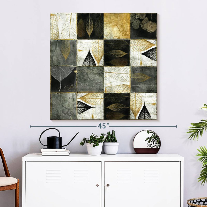 Harnek Leaf Patterned Tiles, 33" H x 33" W
