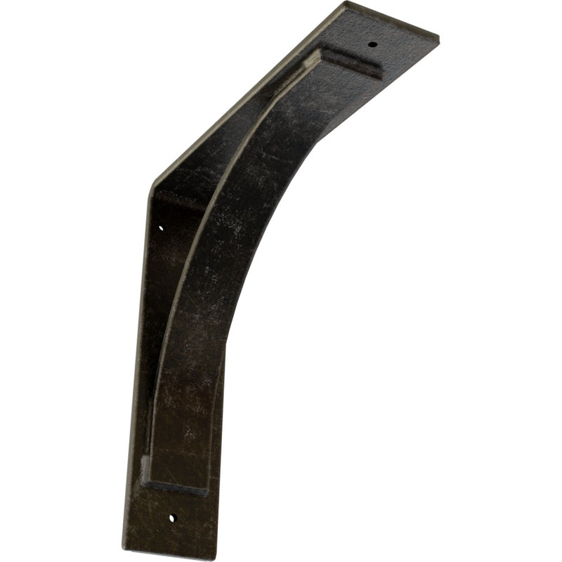 Support en acier Morris, Argenté antique chaleureux, H 12 po x l 3 po x P 12 po