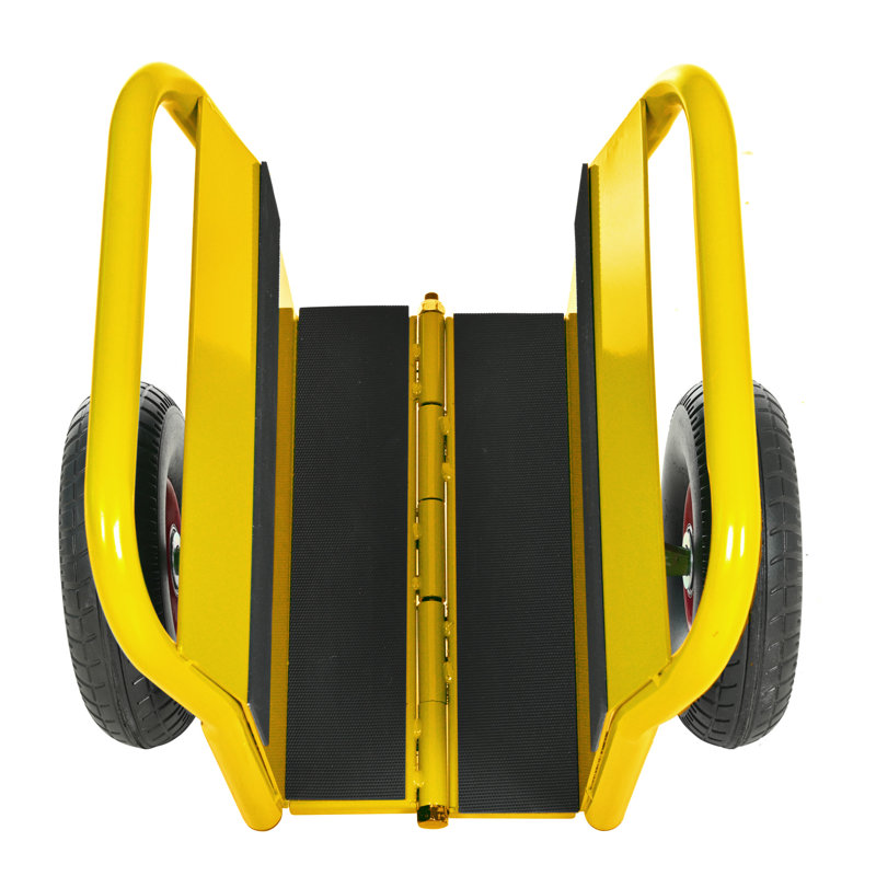 Chariot à panneau robuste, chariot à dalle, deux jolies poignées, pneus en caoutchouc solide de 10 po, super poids de 1000 lb, mouvement tout-terrain pour les panneaux de gypse épais et le matériau de la porte (jaune)